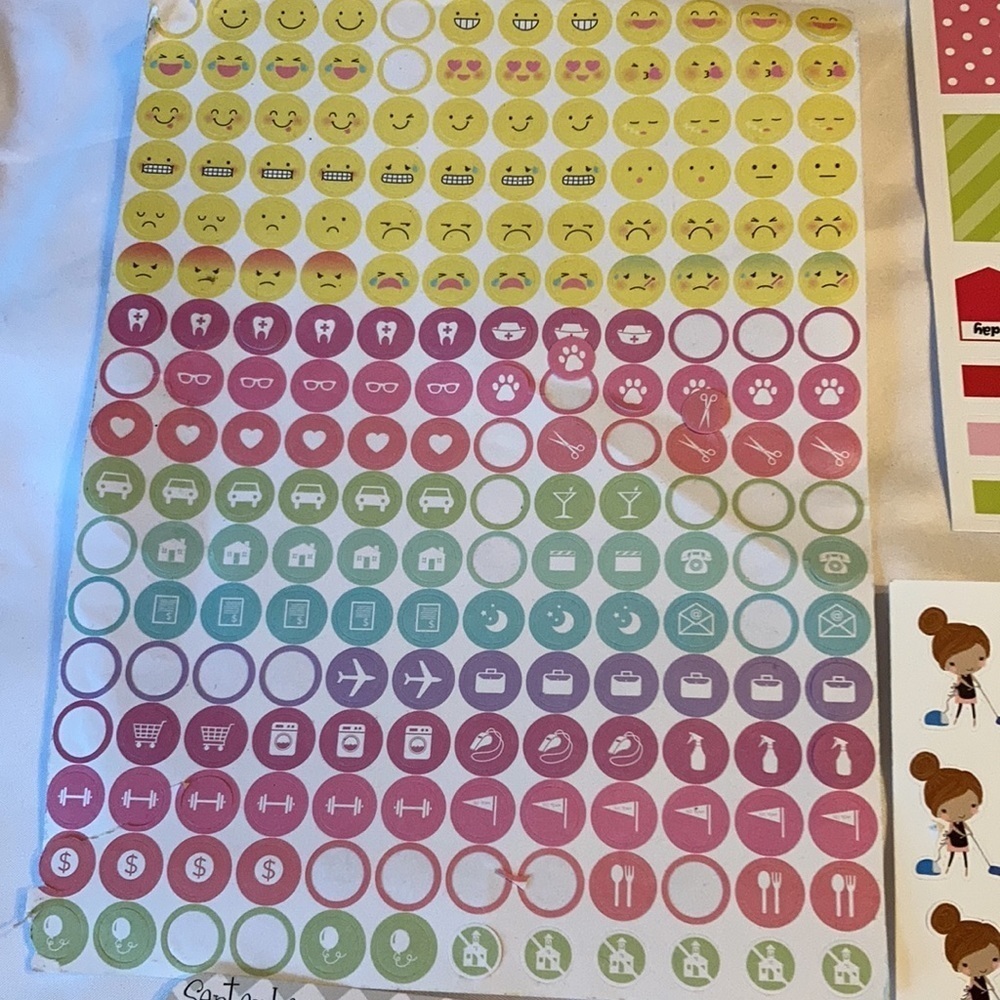 A lot of used stickers